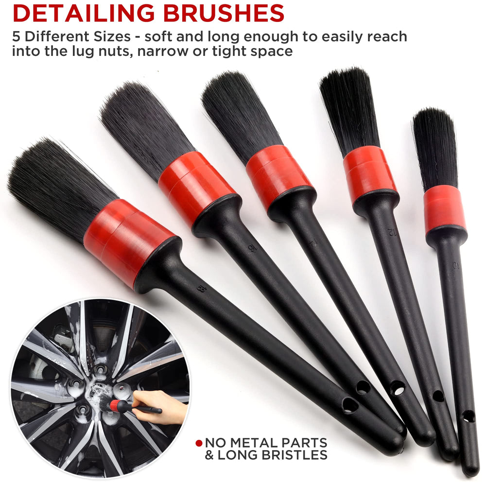 TAKAVU five detail brushes in graduated sizes for tight spaces.