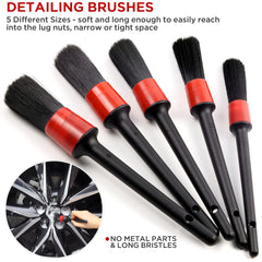 TAKAVU five detail brushes in graduated sizes for tight spaces.