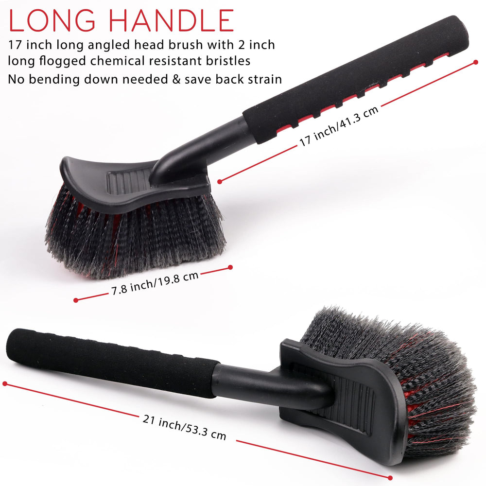 TAKAVU long-handle car wash brush helps reach deep into wheel wells.