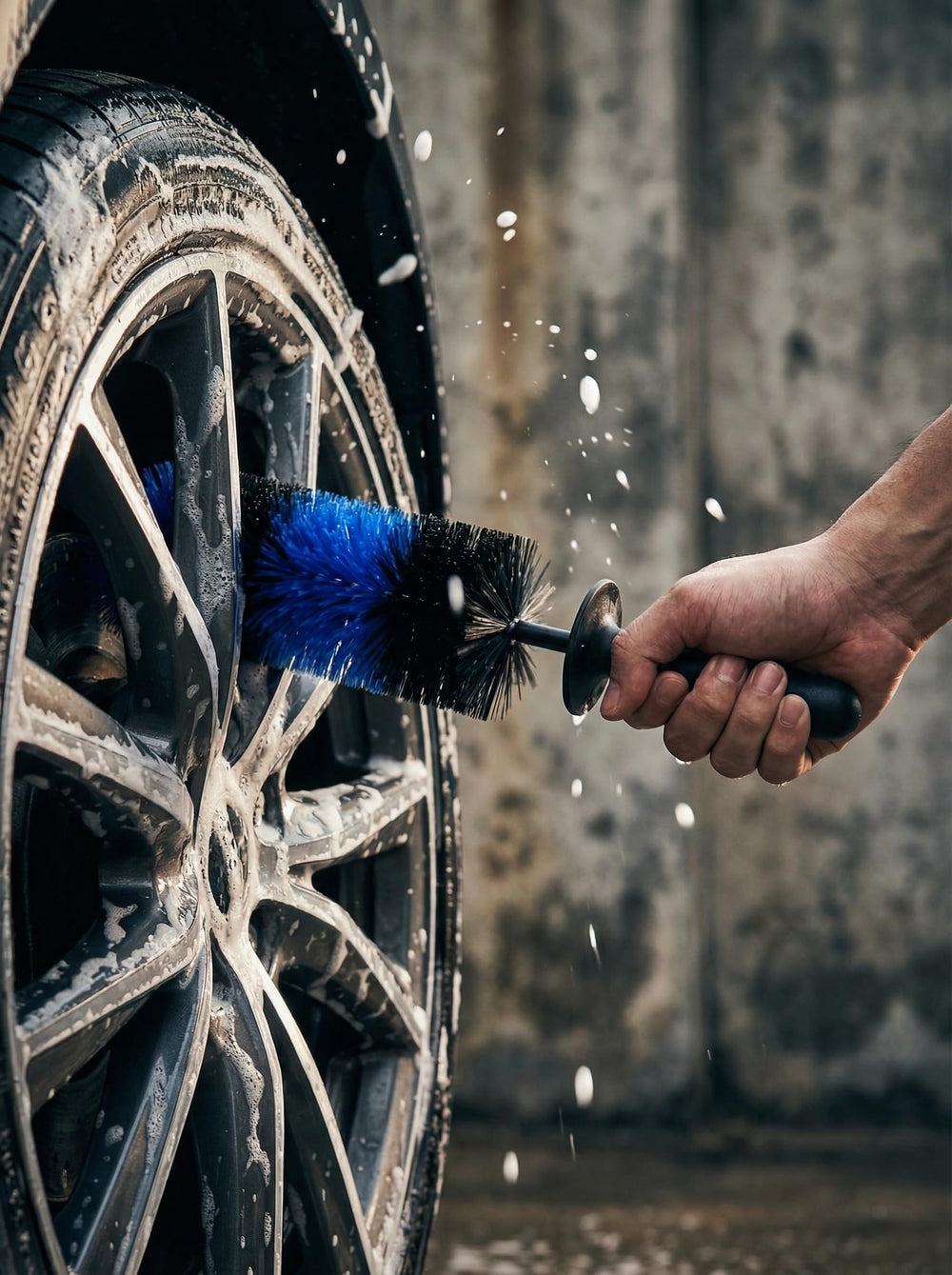 TAKAVU Master Wheel Brush blue color helps visibility during cleaning.