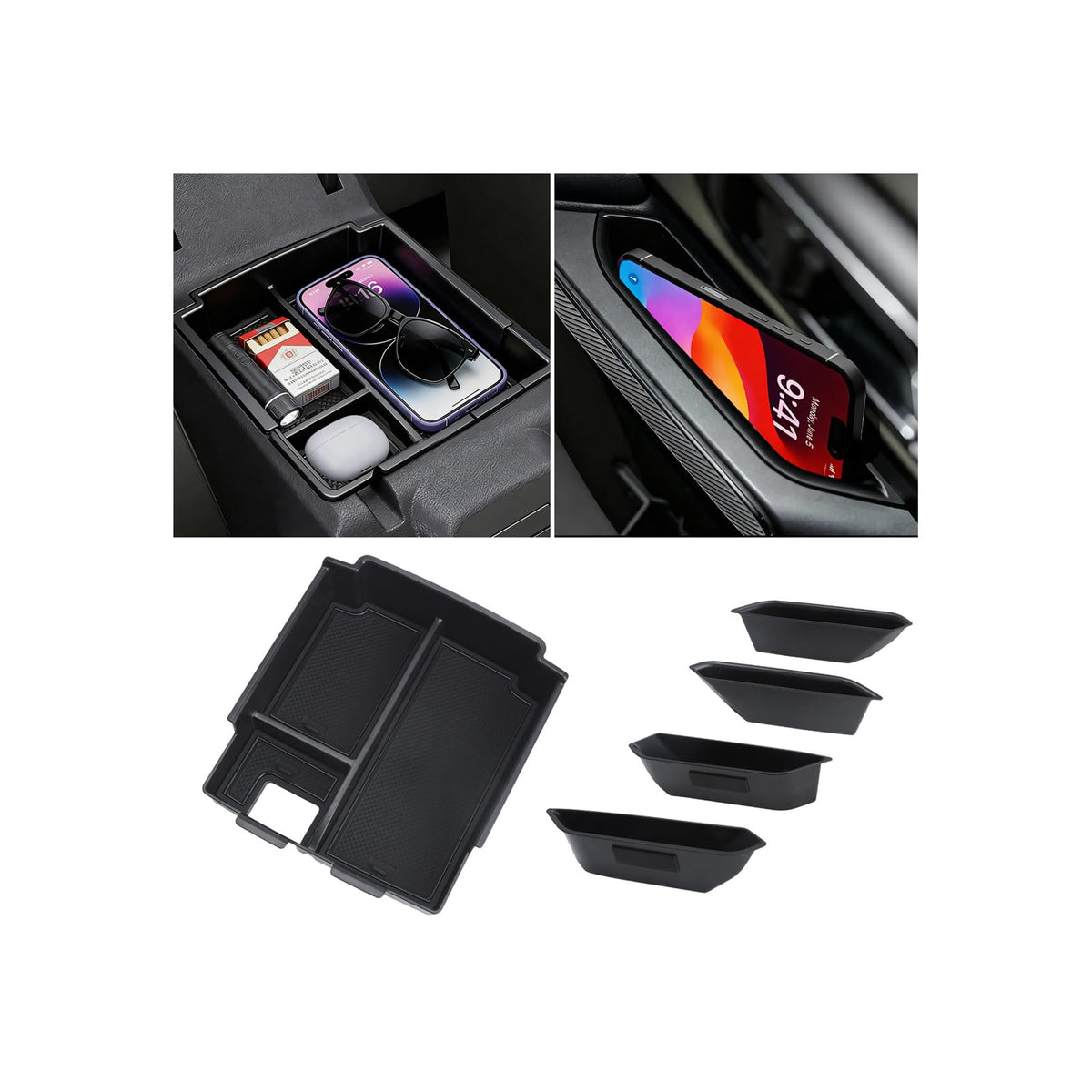 Takeyman center-console organizer for 2025 Bronco keeps essentials within reach.