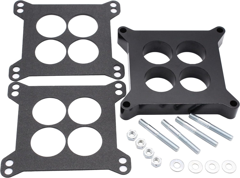Takpart 1-inch ported phenolic spacer top view highlighting heat-insulating design for carburetor efficiency