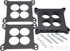 Takpart 1-inch ported phenolic spacer top view highlighting heat-insulating design for carburetor efficiency