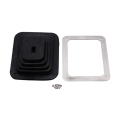 TAKPART universal rubber shifter boot with chrome plate for precise 5 5/8 by 6 3/4 inch fit