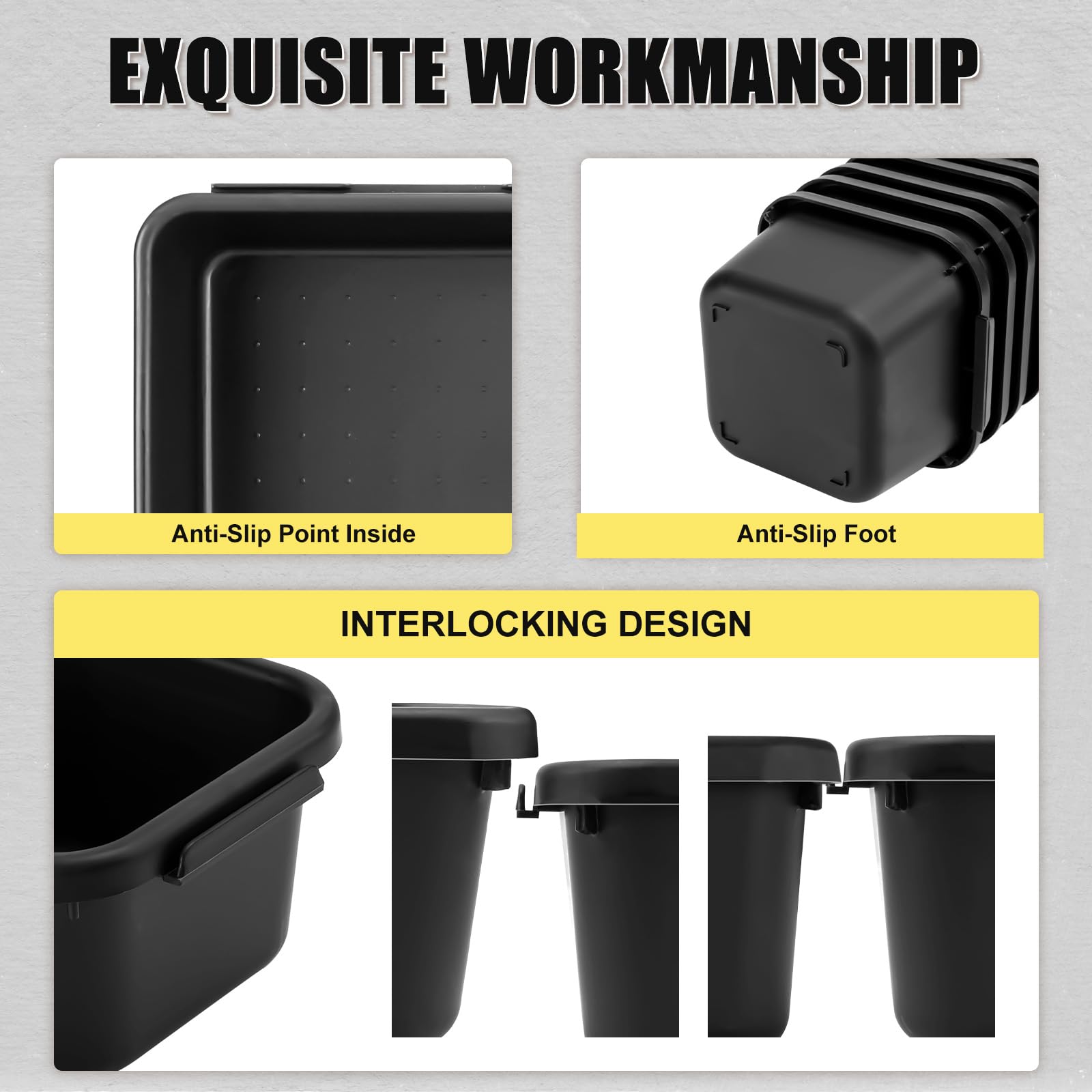 Takytao 60pcs toolbox organizer tray durable plastic in black for long-lasting use