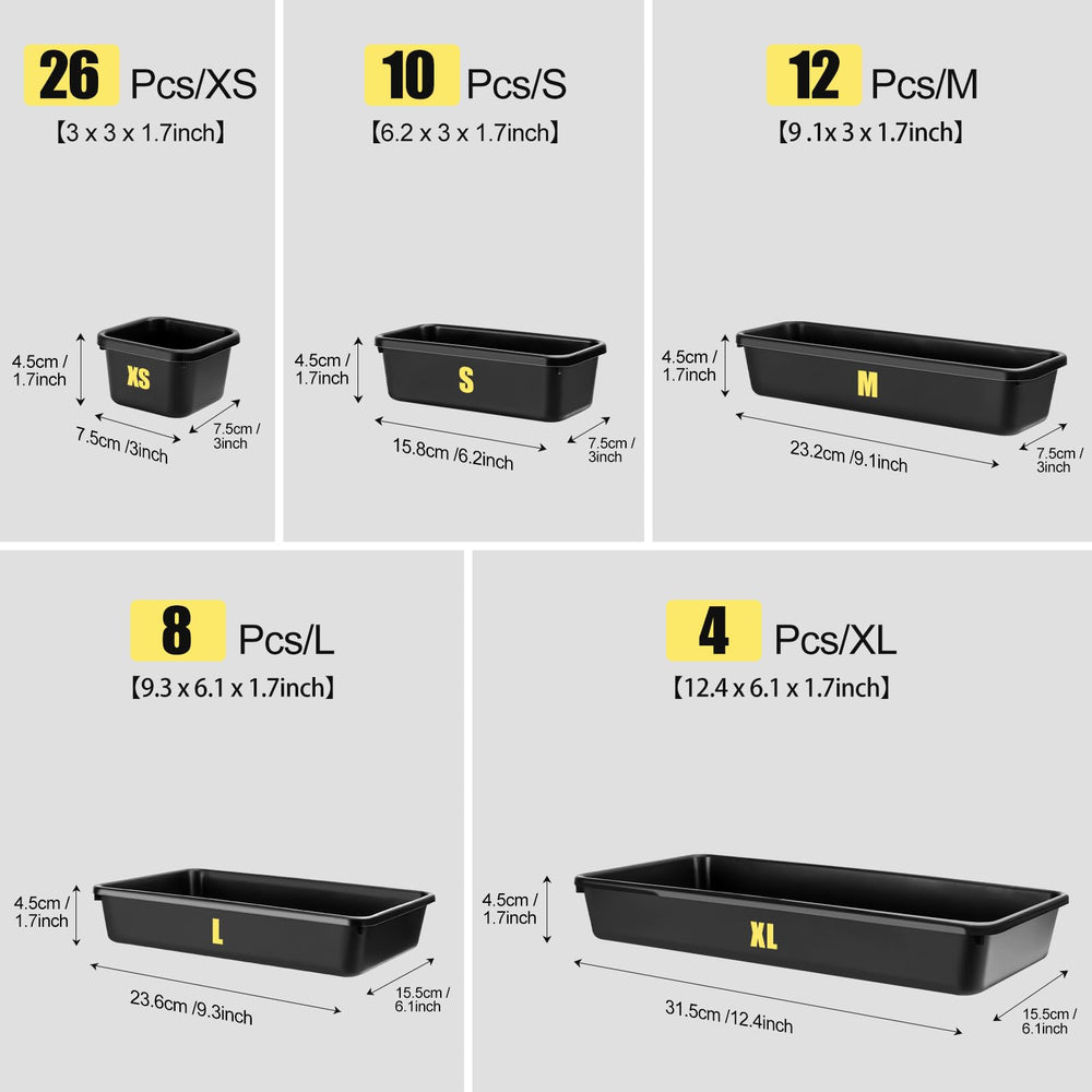 Takytao 60pcs toolbox organizer tray L size drawer aids quick tool access