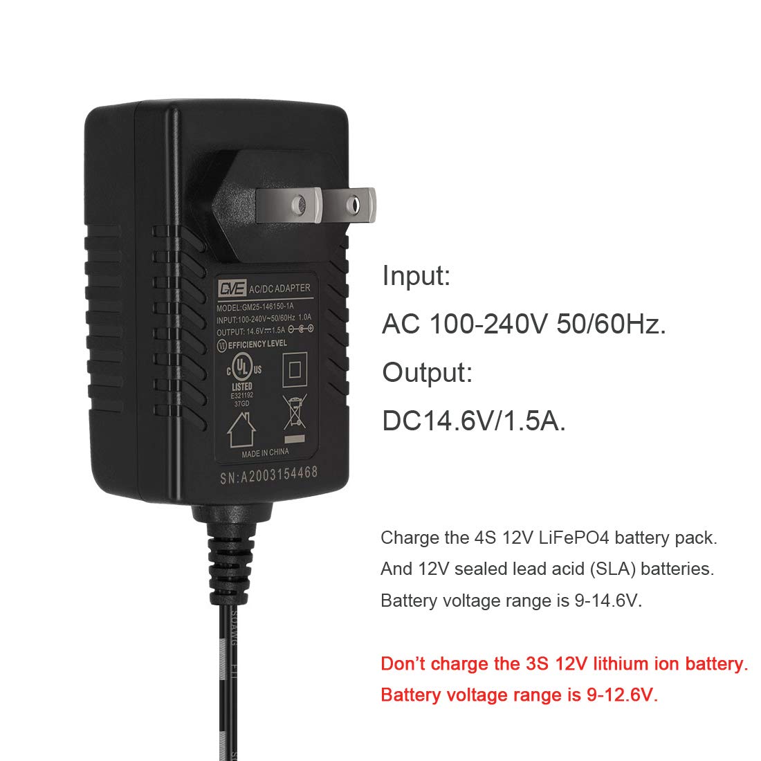 TalentCell charger LED indicator displays charging status for easy monitoring