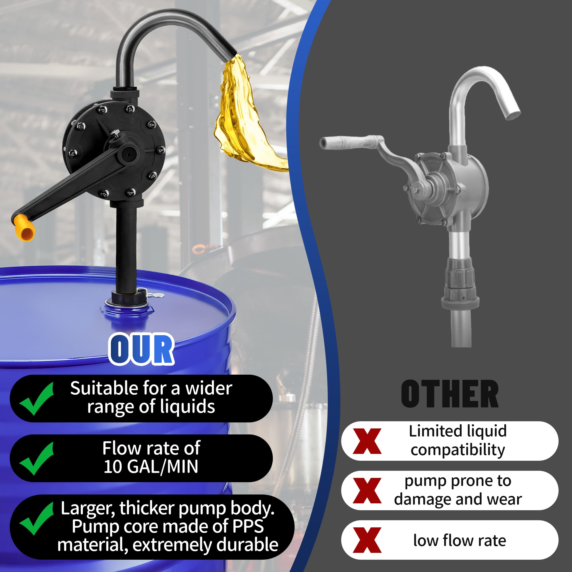 TALFIT pump built with PPS and stainless steel resists harsh chemicals and fuels