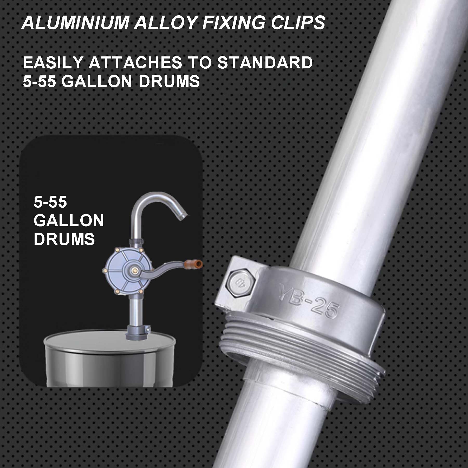 TALFIT drum pump handle and buckle enable quick setup.