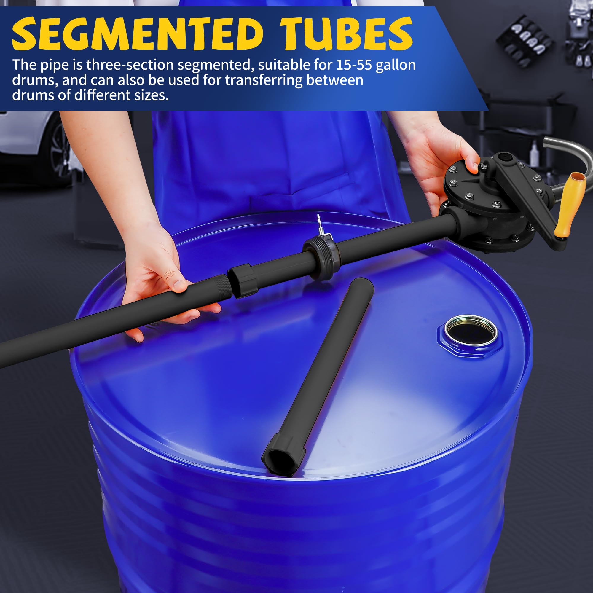 TALFIT drum pump operates without electricity for portable use