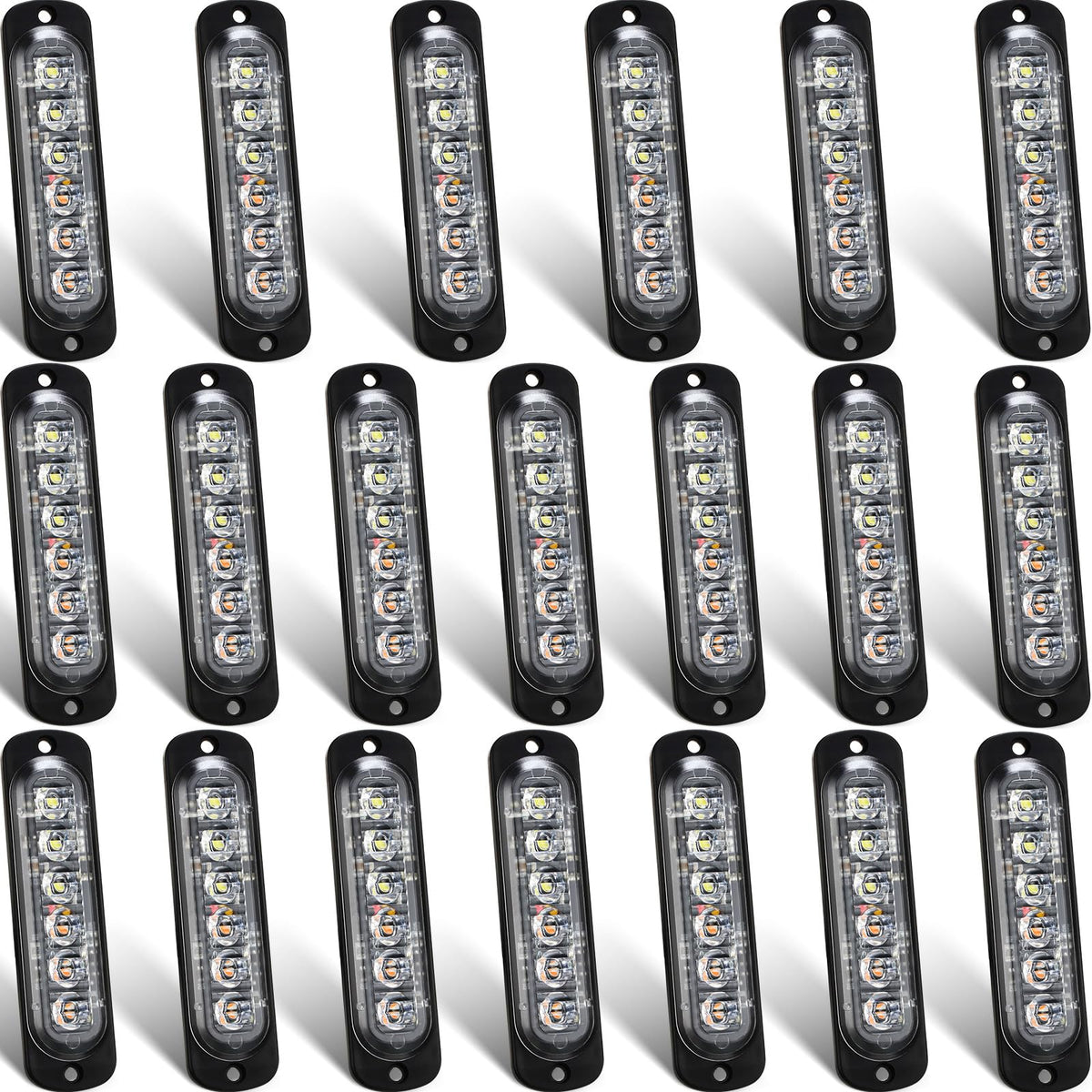 Tallew 20-pack LED emergency strobe lights in packaging showcase portable safety.