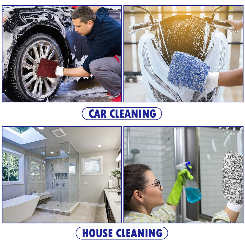 Tallew 5pc microfiber car wash mitt white and grey for premium absorbency.