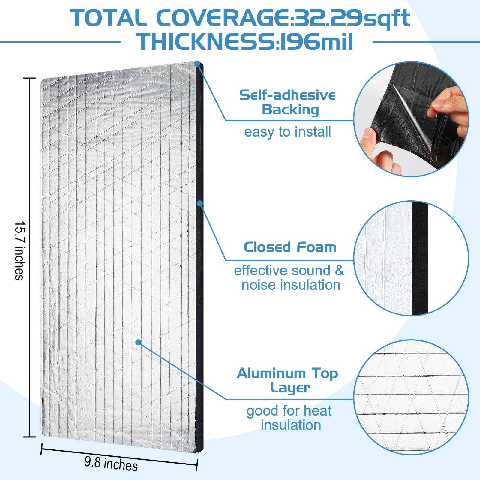 Tallew aluminum foil surface close-up demonstrates durable waterproof barrier