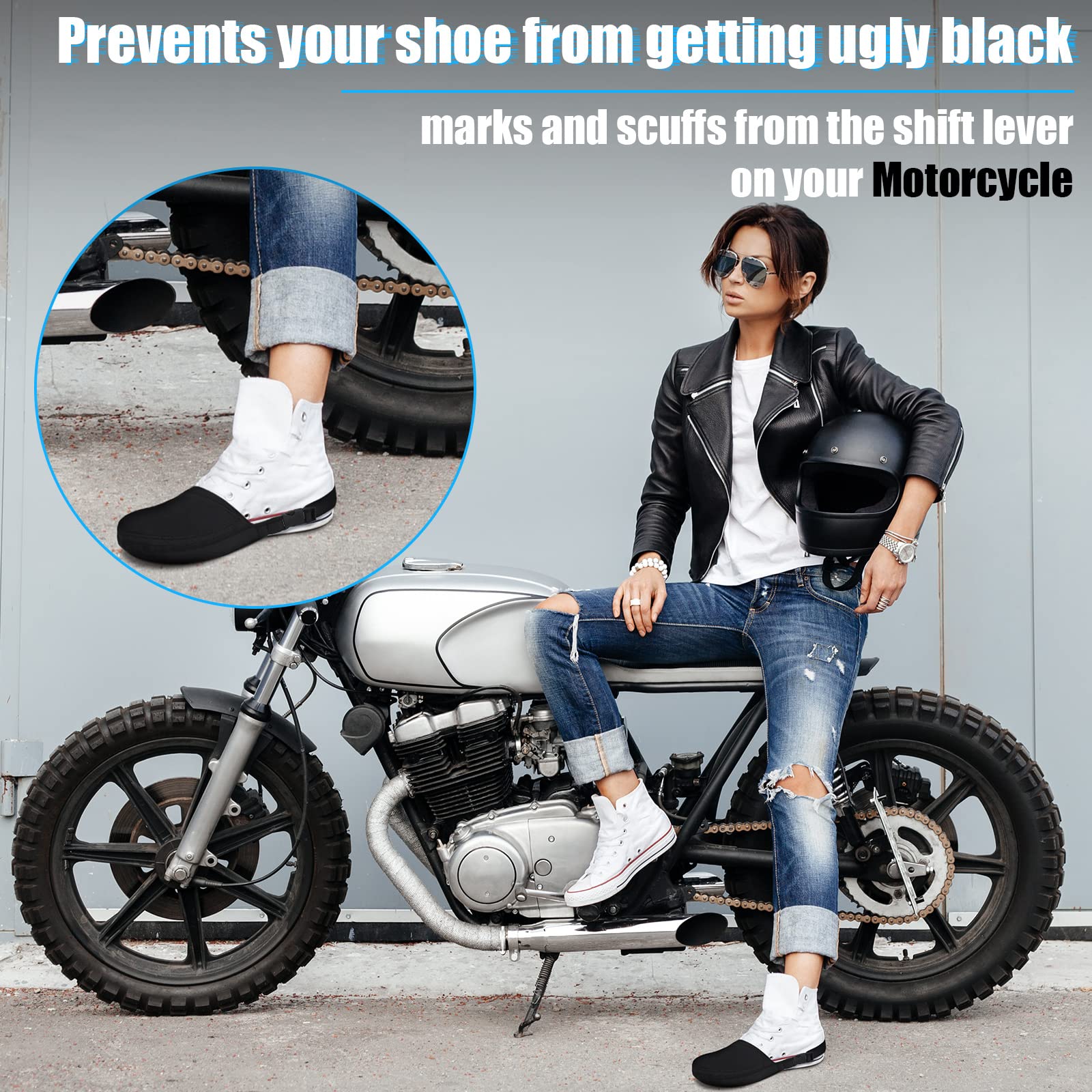 Tallew black shifter cover on a shoe for daily use.