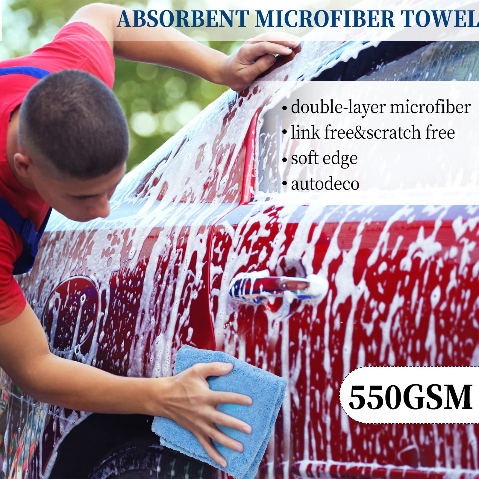 Tallew car wash towels soften surfaces while absorbing soap