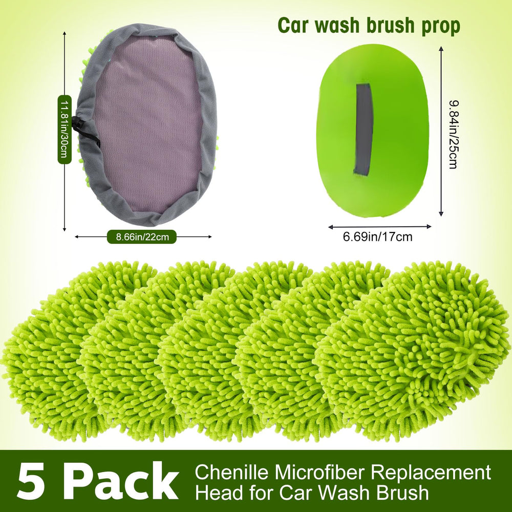 Tallew chenille scratch-free replacement head in green designed to protect paint