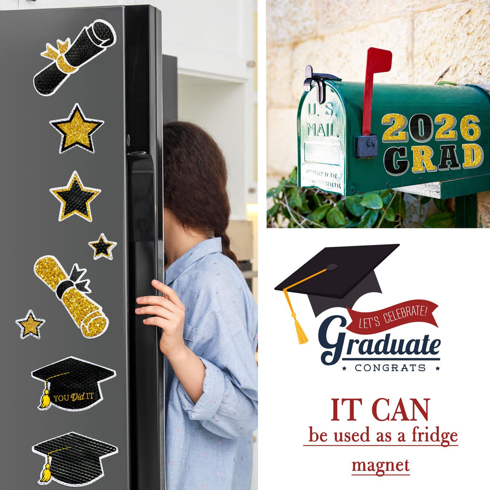 Tallew reflective graduation magnets withstand weather for long-lasting outdoor use.