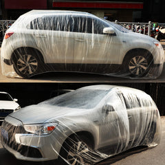 Tallew plastic car cover close-up shows the durable waterproof material