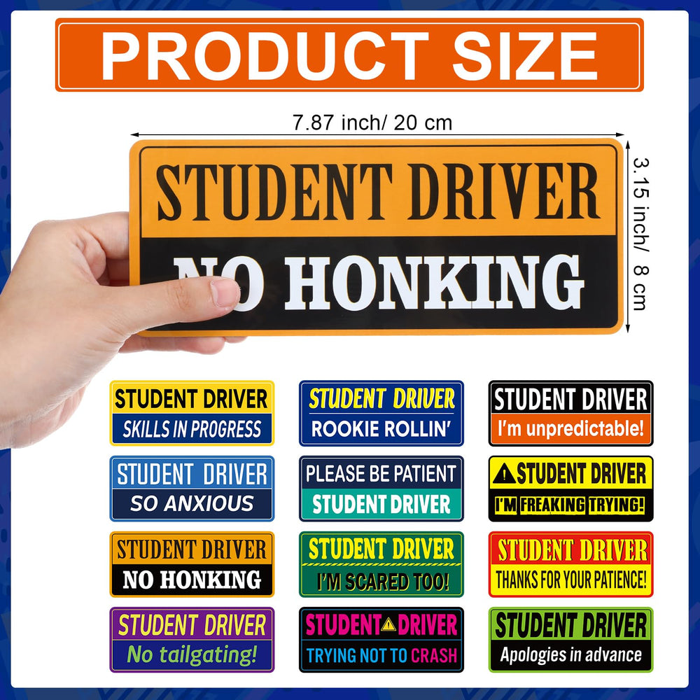 Tallew new driver sign on car door emphasizes caution for passing traffic.