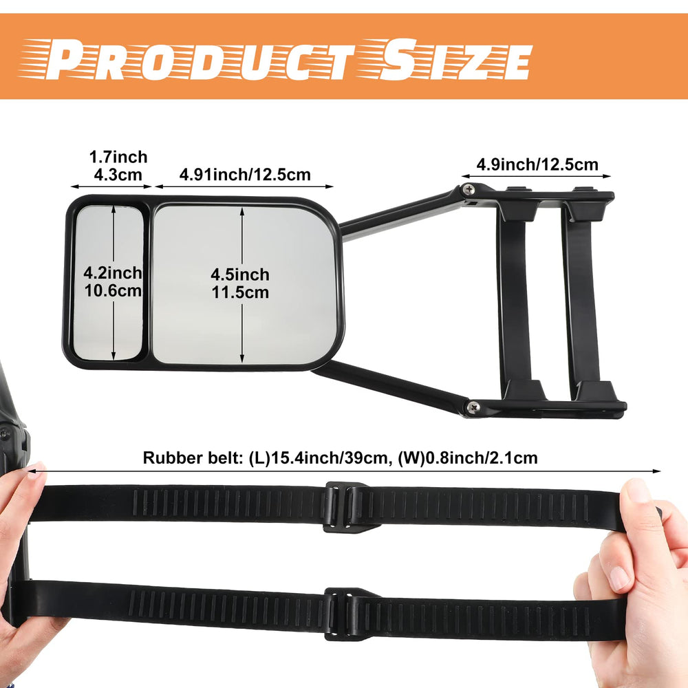 Tallew bigger flat mirror offers a wide, clear rear view.