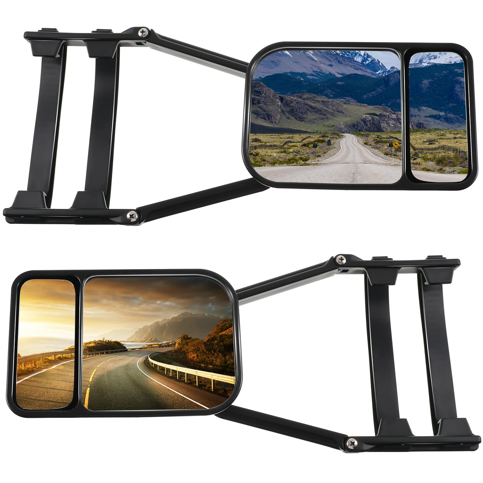 Tallew clip-on towing mirror extension setup for quick visibility boost.