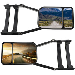 Tallew clip-on towing mirror extension setup for quick visibility boost.