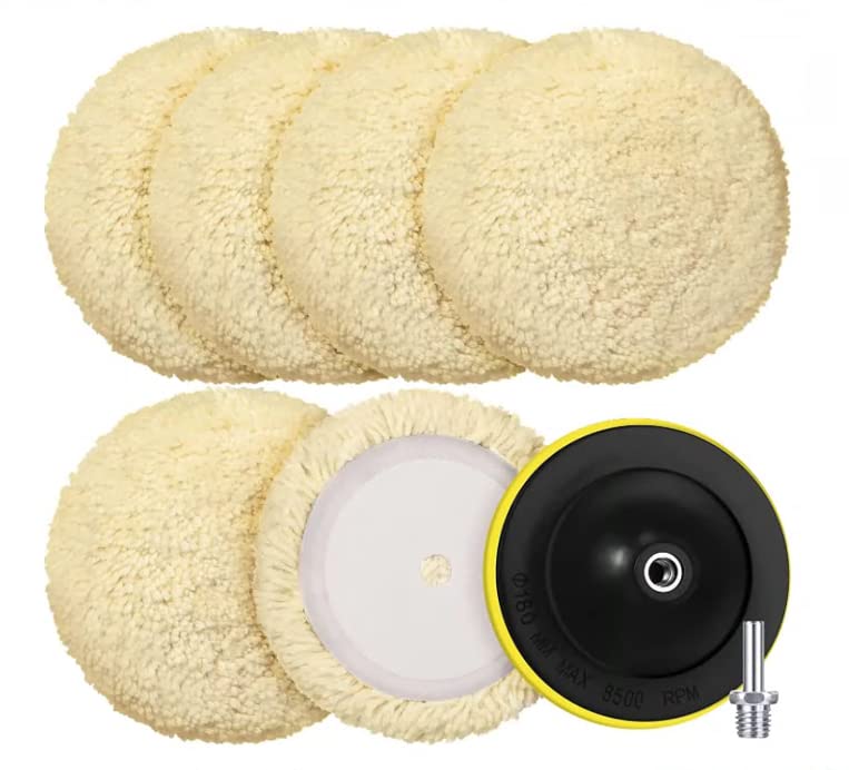 Tallew wool buffing pad 8-inch for car polishing and smooth finishes