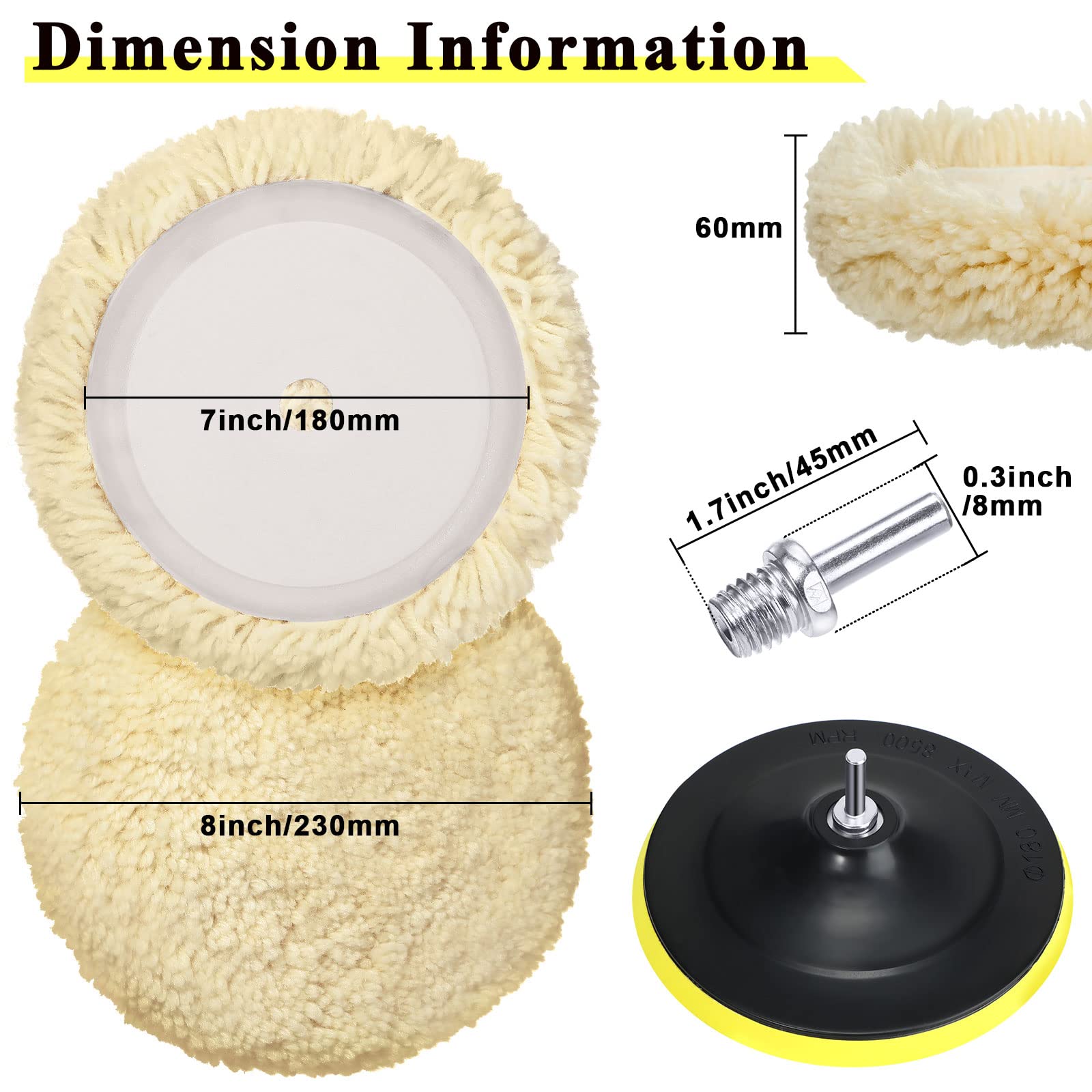 Tallew wool buffing pad 8-inch wood polishing for refined grain