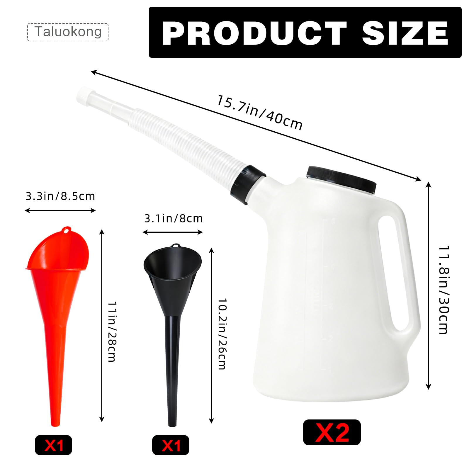 Taluokong oil jug with detachable spout for precise pouring in garages.