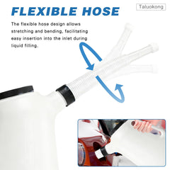 Translucent Taluokong 5-quart bottle displays remaining oil for easy refills.