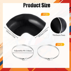 Tandefio 4-inch hose elbow with 4-ply silicone delivers durable performance.