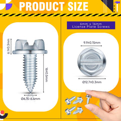 Tandefio 6mm x 16mm slotted hex head screws close-up