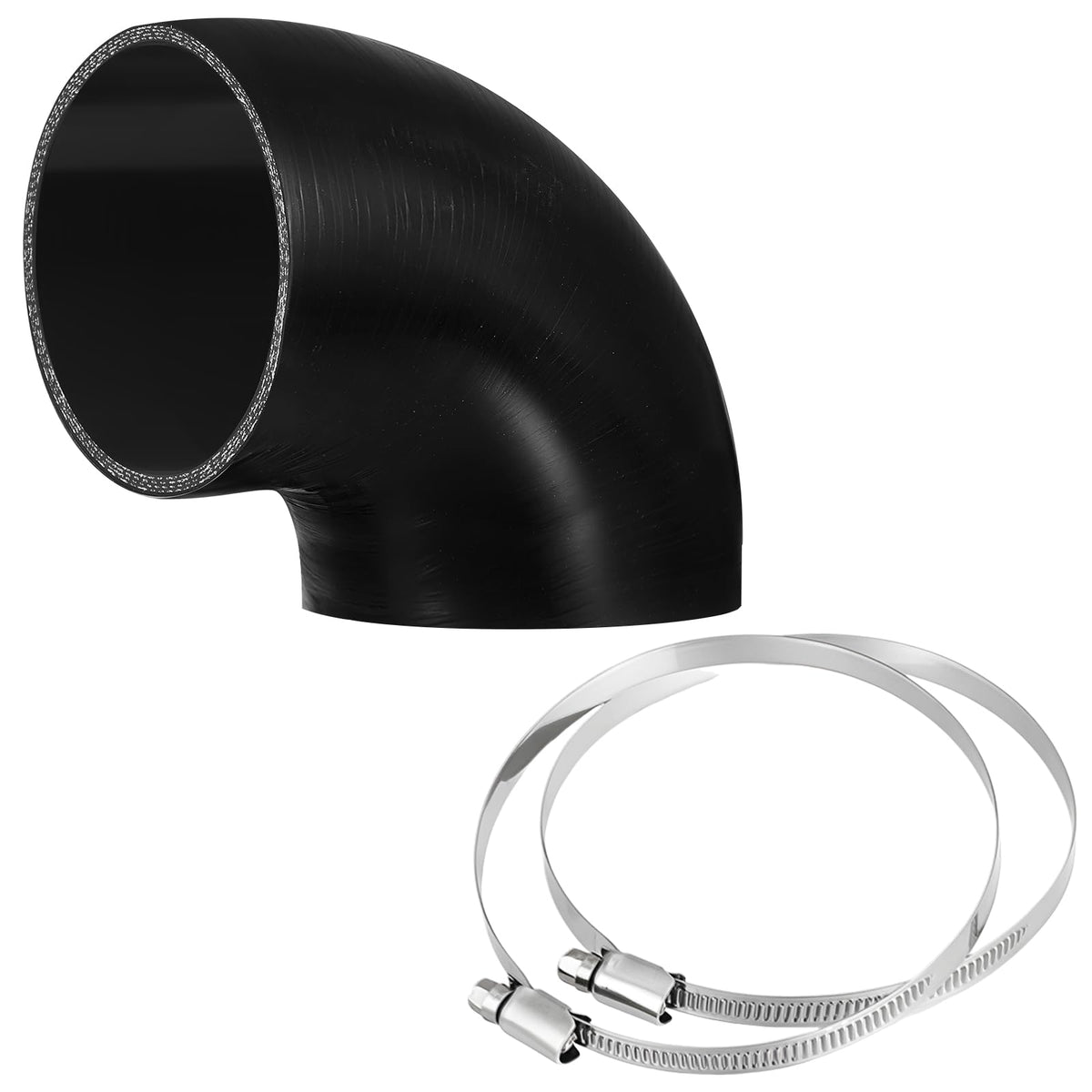 Tandefio 90-degree silicone elbow coupler for turbo intercooler piping with secure fit.