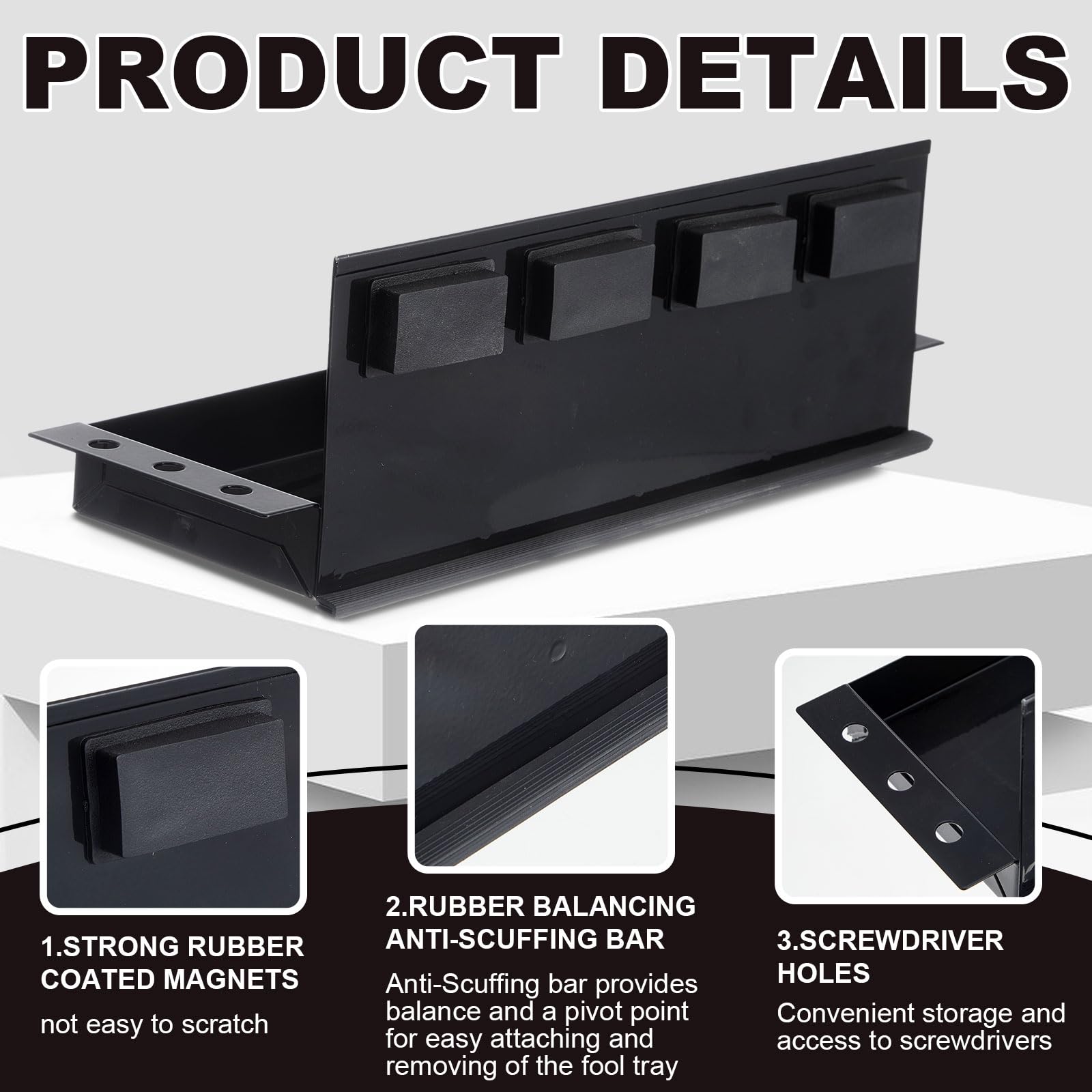 Tandefio tool shelf for hand tools keeps garage items accessible.