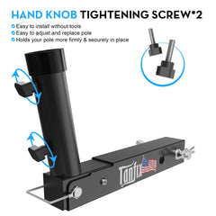 Tanfix foldable flagpole holder with compact design saving trunk space during travel.