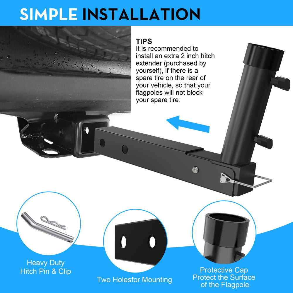 Tanfix heavy-duty flagpole holder shown in side view highlighting solid steel construction.