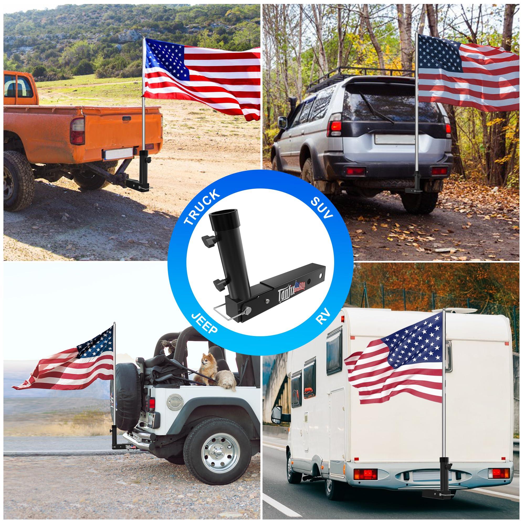 Tanfix rustproof powder-coated flagpole holder ready for all-weather use.