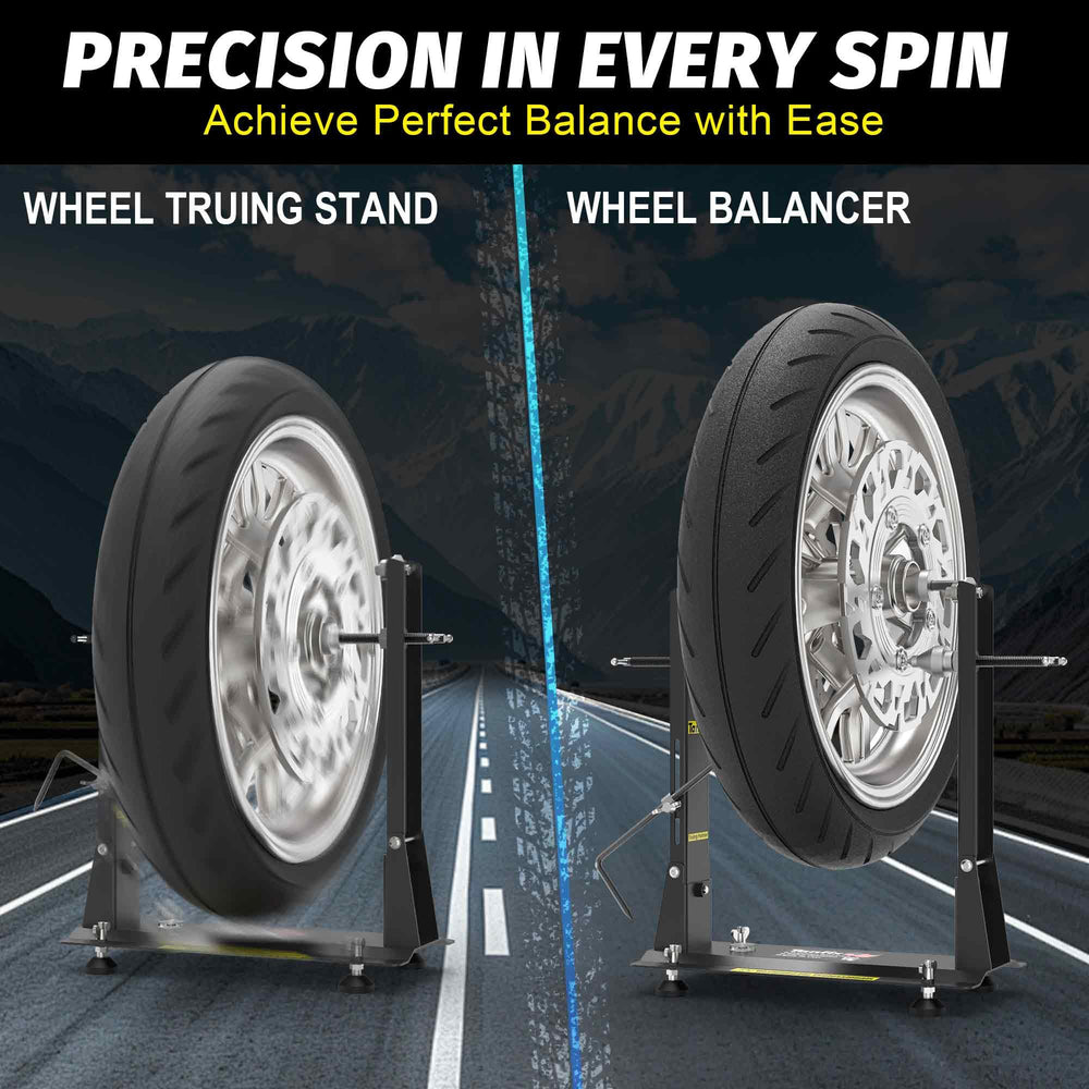 Tanfix static and dynamic balancing demonstration on a motorcycle wheel.