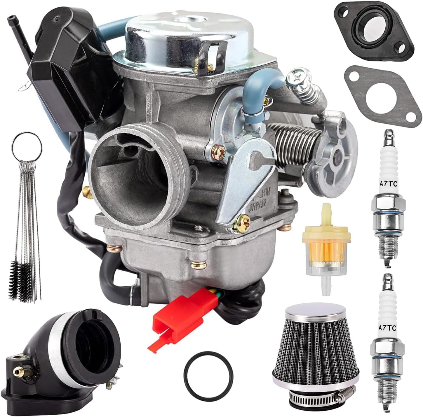 TANG GY6 carburetor front view for reliable starting and smooth idle.