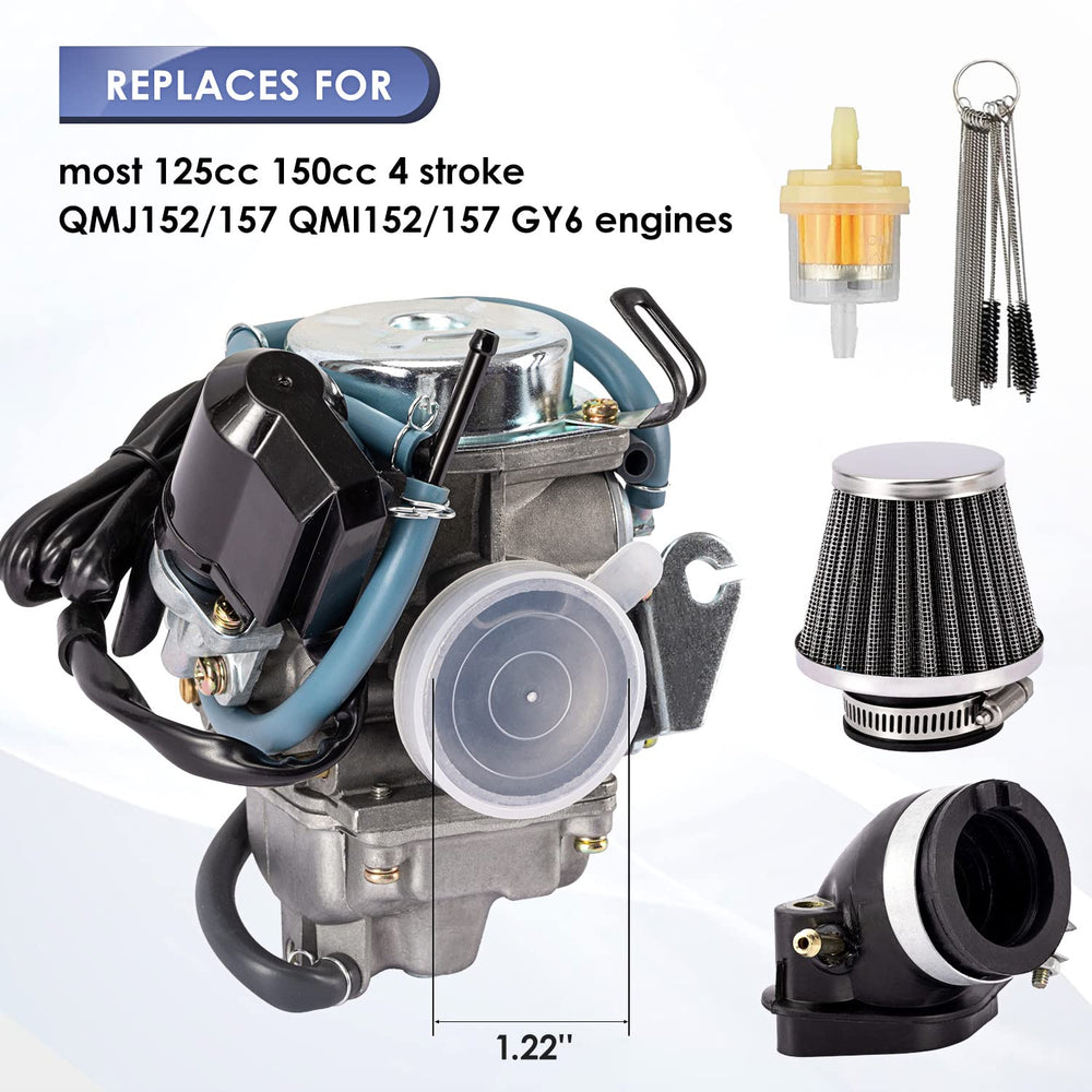 TANG GY6 carburetor side view showing compact OEM-style fit.