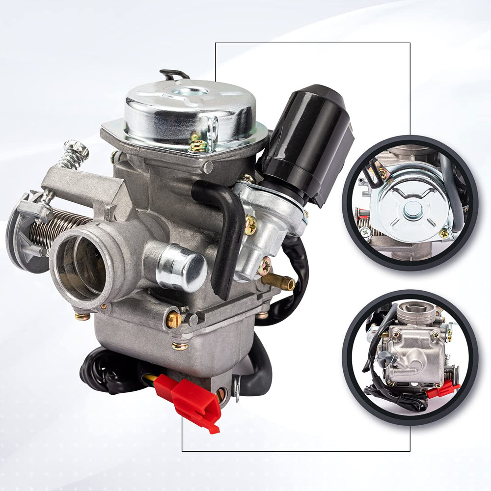 TANG GY6 carburetor packaging includes warranty and support information.