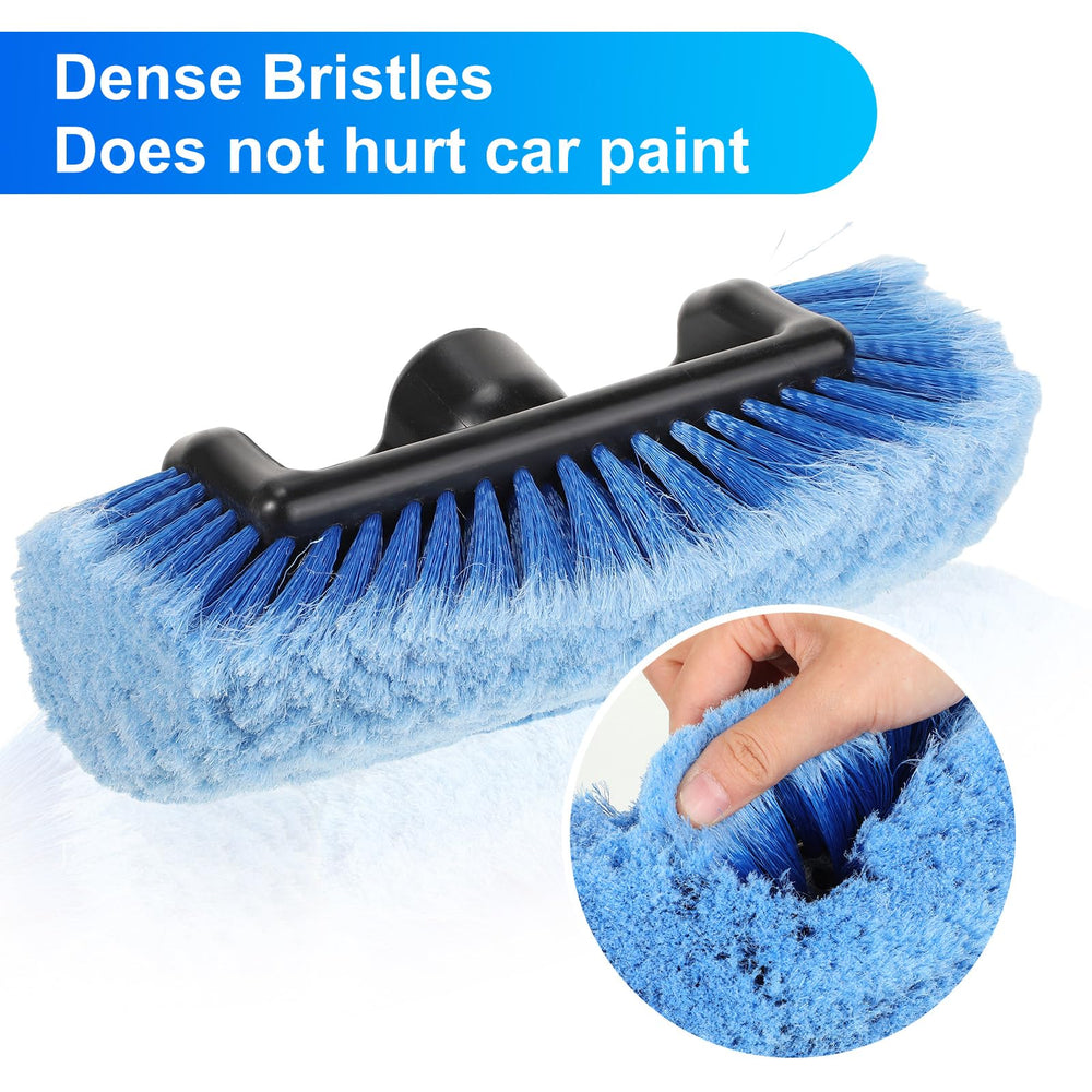Tanlade flow-through design distributes water evenly through bristles.