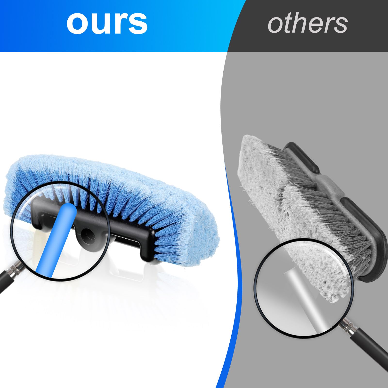 Tanlade large coverage brushes reach multiple angles for faster cleaning.