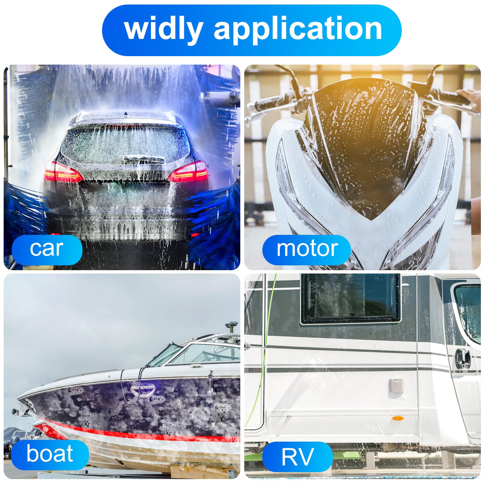 Tanlade brush head suits cars, RVs, boats, and more.