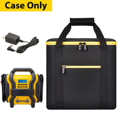 Tanmqin jump starter case with accessories pocket for charger and cables organized.