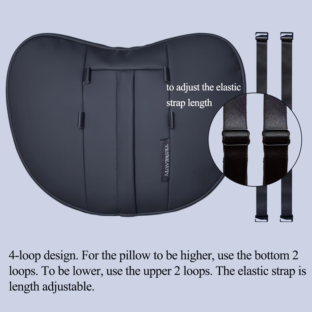 TANOLA TESBEAUTY headrest installed in car showing invisible straps for clean look