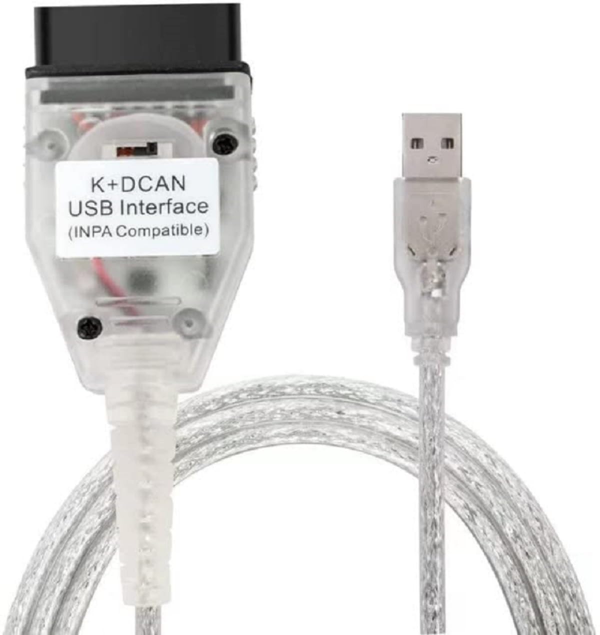 Taotao K+CAN cable with switch for BMW diagnostics via D-CAN and K-CAN.
