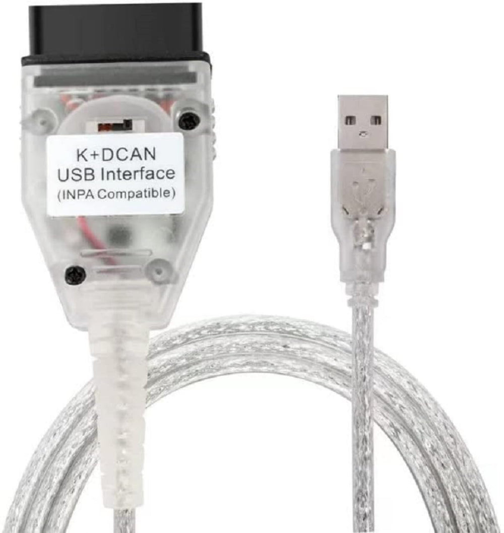 Taotao K+CAN cable with switch for BMW diagnostics via D-CAN and K-CAN.