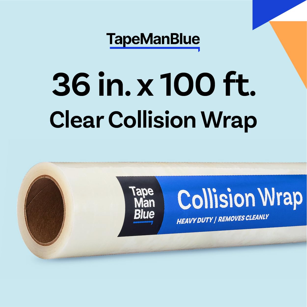 TapeManBlue clear collision wrap covering cracked windshield safely