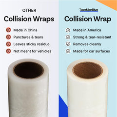 TapeManBlue collision wrap shields interior from weather and debris